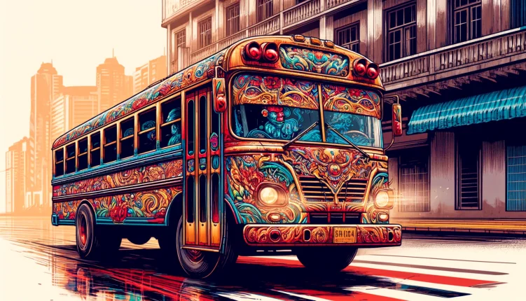 Diablo Rojo buses in Panama City, Panama